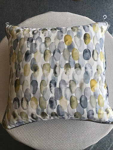 Piped Grey Paint Spot Cushion Cover 20" x 20"