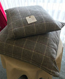 100% Wool Grey Check Cushion Cover- 28" x 28"