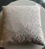 Piped Pink Filigree Motif Cushion Cover