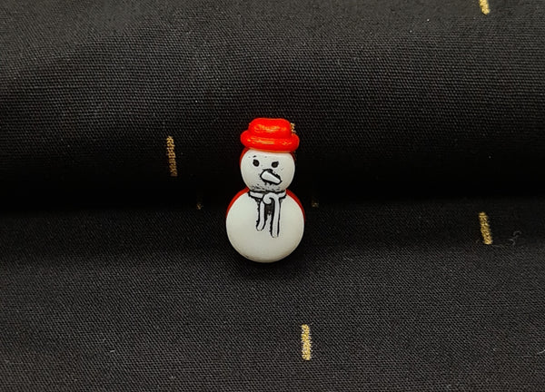 Plastic Snowman Button
