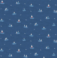 Nautical Little Boats - Dark Blue (2500/B8)