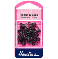 Hook & Eyes - Black Size 3