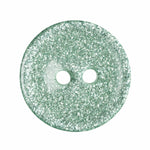 2 Hole Button - Light Green Glitter Round