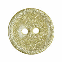 2 Hole Button - Light Yellow Glitter Round