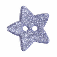 2 Hole Button - Lilac Glitter Star