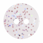 2 Hole Button - Transparent Glitter Light Pink