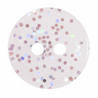 2 Hole Button - Transparent Glitter Light Pink