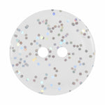 2 Hole Button - Transparent Glitter Clear