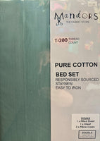 Pure Cotton - Double Bed Set & 2 Pillow Cases (T-200) - Different Shades