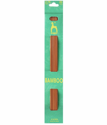 Double Ended Bamboo Knitting Pins - 20cm x 2.75mm