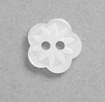 2 Hole Button - Floral Curved Edge White