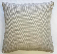 Woven Grey Chevron Piped Cushion Cover - 18" x 18"