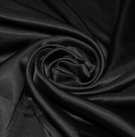 Plain Polyester Satin - Black