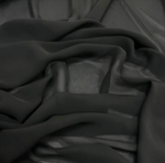 100% Polyester Chiffon - Black