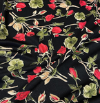 Polyester Print - Roses on Black Lincoln 743