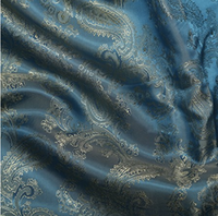 Paisley Jacquard Lining - Blue/Gold