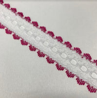 Knitted Lace Trim - Cerise