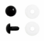 Toy Eyes - Solid 6mm - Black. 10 Pack