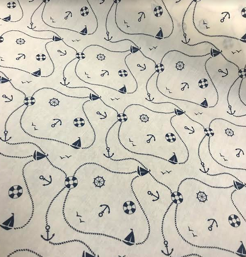 Poly Cotton Print - Nautical Cream 2033 KF7631