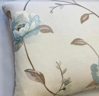 Embroidered Floral Piped Cushion Cover - 16" x 16"