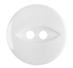 2 Hole Fish Eye Button - White
