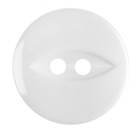 2 Hole Fish Eye Button - White