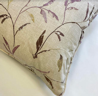 Leaf Design Piped Cushion Cover - 20" x 20"