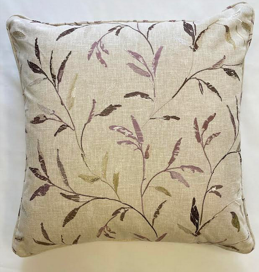 Leaf Design Piped Cushion Cover - 20" x 20"