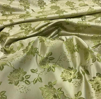 Polyester/Metallic Brocade - Chartreuse Floral