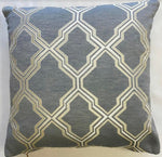 Grey/ Blue Geometric Deisgn Cushion Cover - 16" x 16"