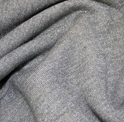 Cotton Lurex Sweatshirting - Grey