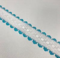 Knitted Lace Trim - Aqua