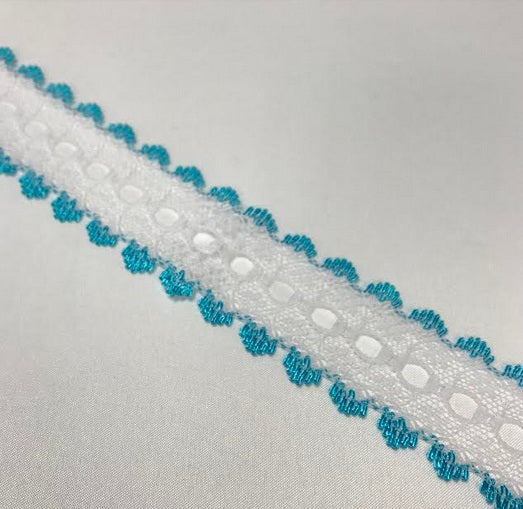 Knitted Lace Trim - Aqua