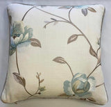 Embroidered Floral Piped Cushion Cover - 16" x 16"