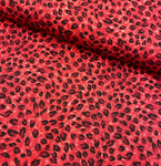 Printed Cotton Poplin - Red Leopard