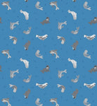 Small Things...Polar Animals - Seals On Surf Blue With Pearl (SM43.3)