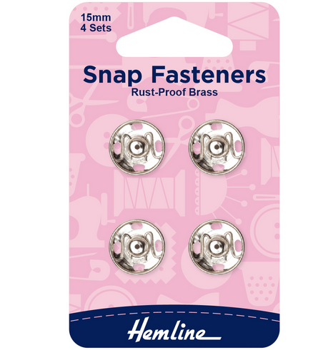 Snap Fasteners 15mm - Nickel