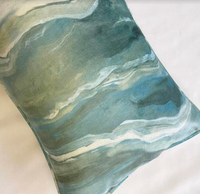 Wavy Green Piped Cushion Cover - 20" x 12"