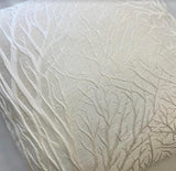 Off White Embossed Trees Cushion Cover - 16" x 16"
